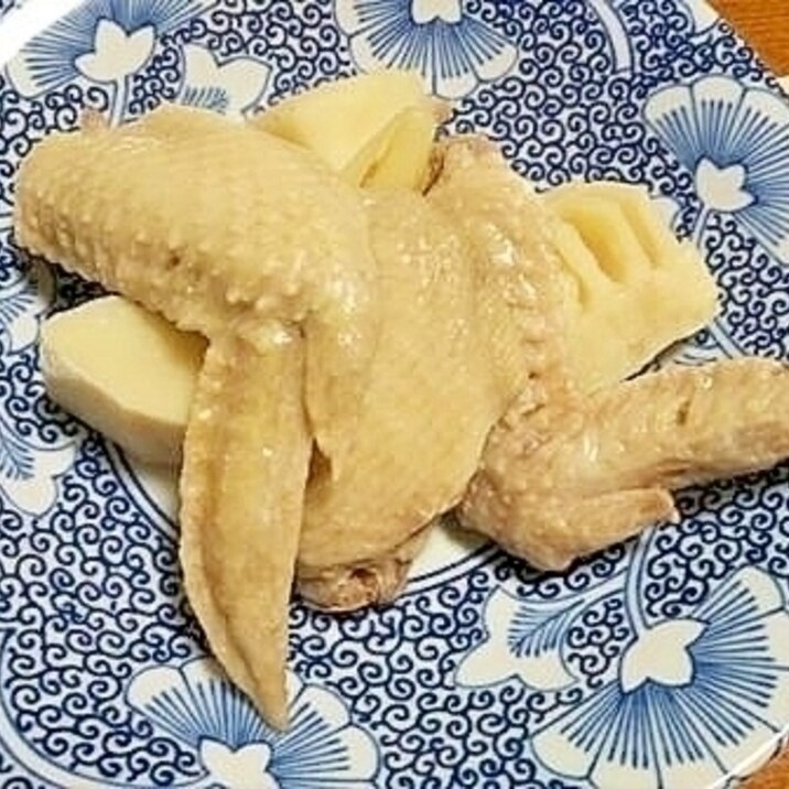 鶏手羽先肉と　筍の　ほっこり煮物　白だしを使って